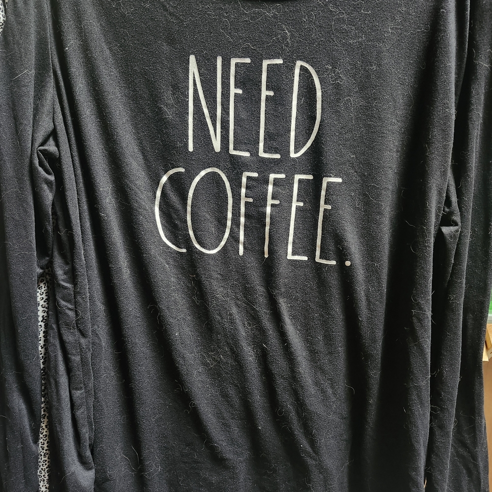 Rae Dunn Black Long Sleeve Shirt Pj Set